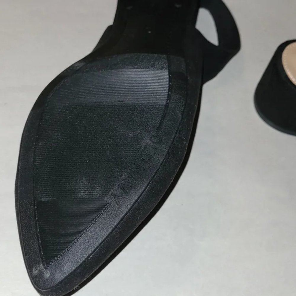 Old Navy black Size 7 ultra-suede sling back Block low heel pumps NEW - Picture 7 of 9